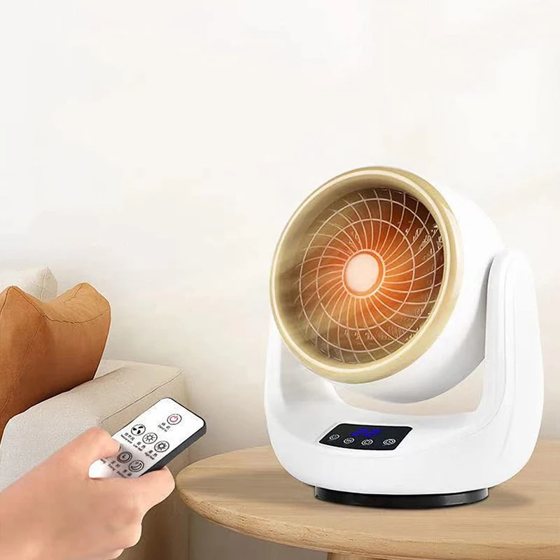 2 In 1 Remote Timer High Power Fast Heating Wire Space Air Hot Smart Home Heater With Head Shaking Display For Room Desk Winter