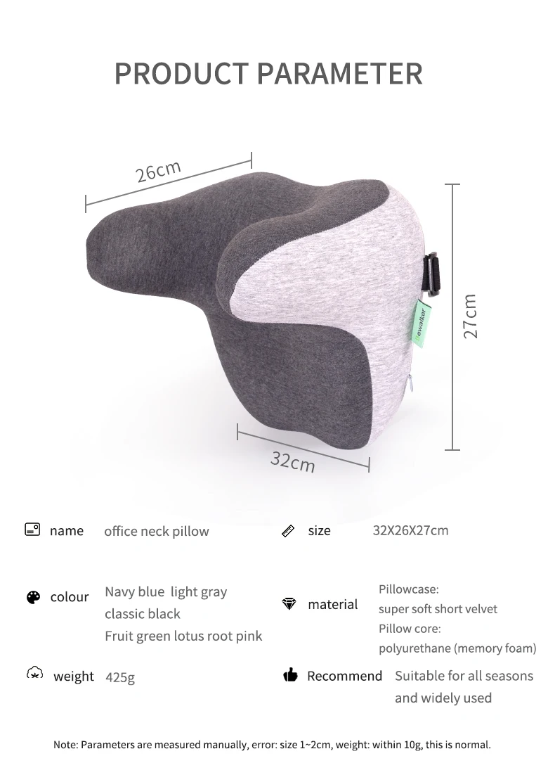 Bewalker Car headrest Driving Seat Backrest Car Lumbar Cushion Lumbar Support Driving Lumbar Support Pillow Head Pillow