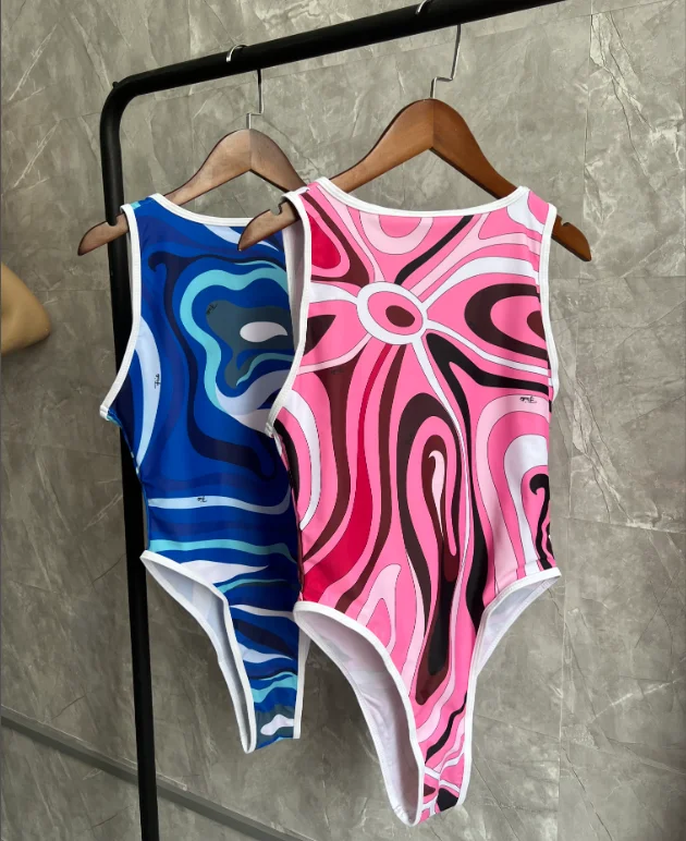 NEW STOCK Two Colors Print Band Name Swimsuit Sexy Women Designer One Piece Swimwear