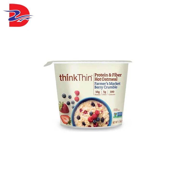 Индивидуальная пластиковая тарелка с двойными стенками для напитков, печать для маффинов, овсянки, одноразовая упаковочная бумажная тарелка