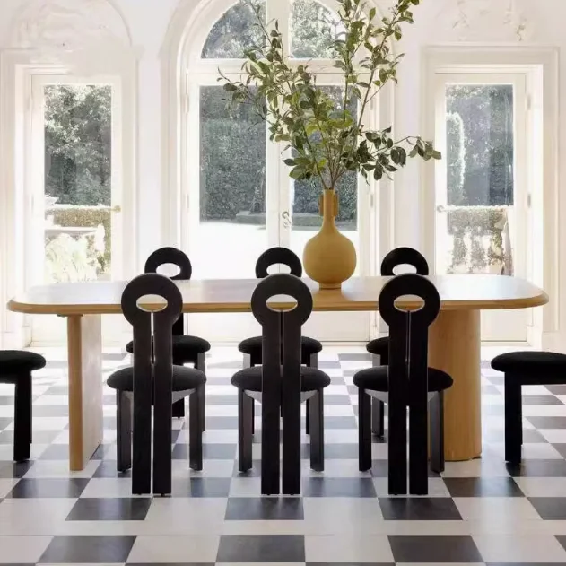 Dining Chair Backrest Chair Nordic Medieval Minimalist Solid Wood Restaurant Creative Home Dining Room key Chair