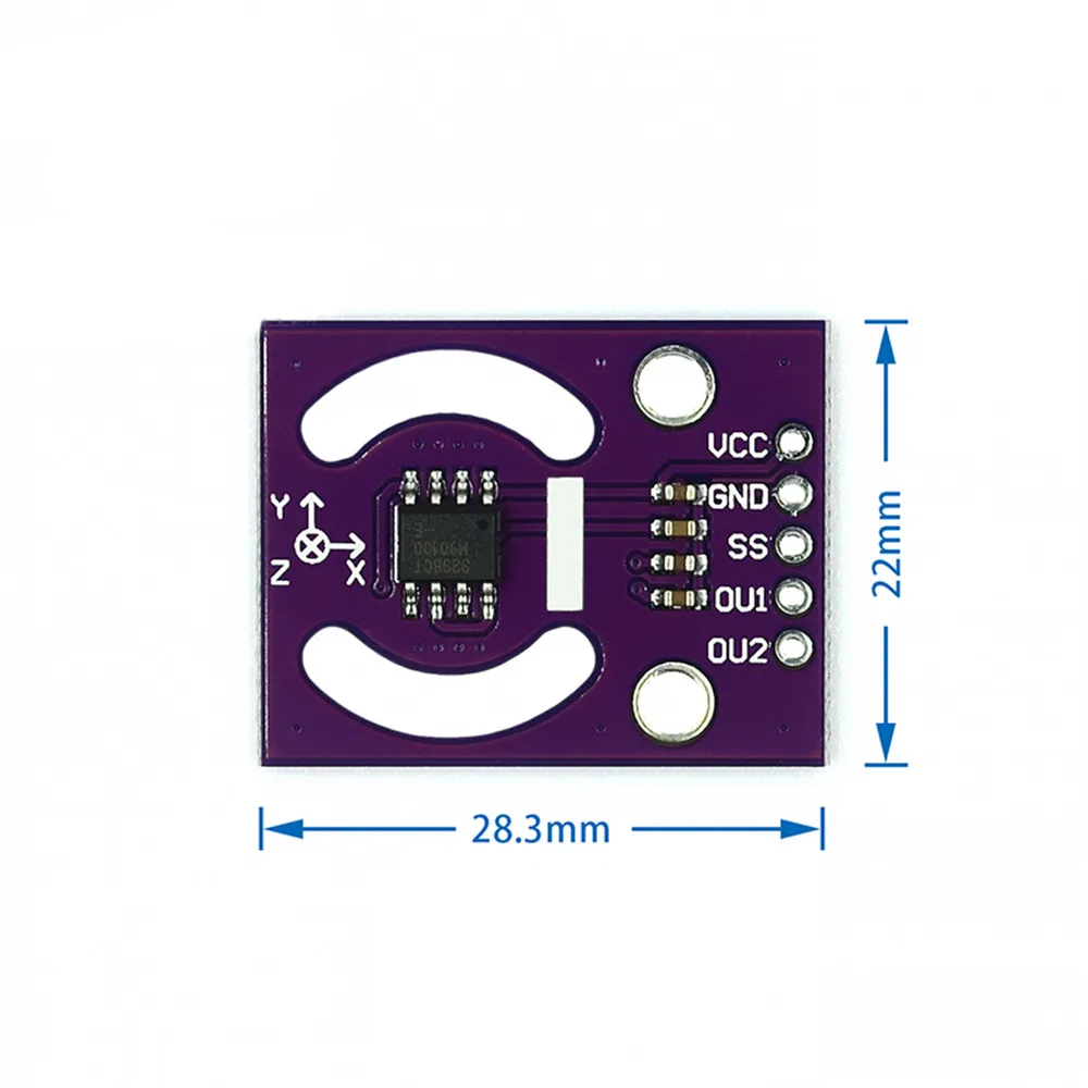 Taidacent Digital Three-Dimensional Angle Handle Joystick Hall Effect Sensor Absolute 3D Position Sensor Module MLX90333