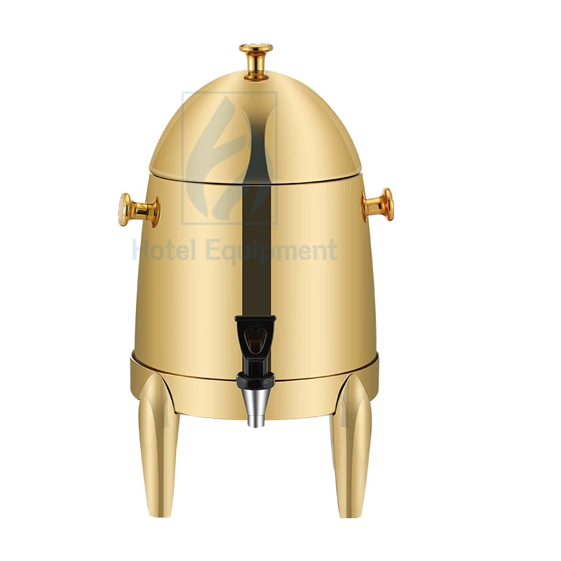 High Quality 12L Stainless Steel Gold Plating Coffee Urn 3 Gallon Juice Dispenser