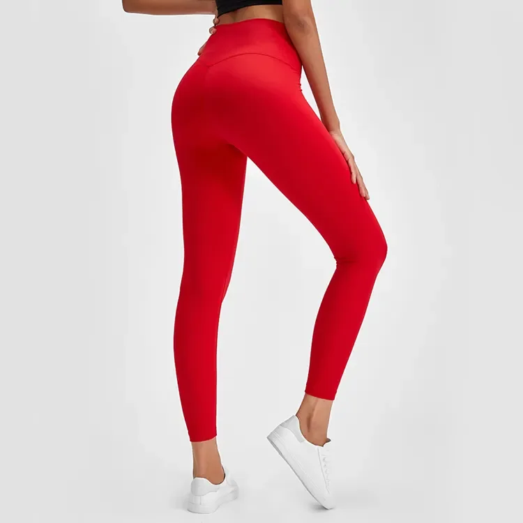 New Arrival Elasticity Fabric Yoga Soft High Waist Hip Lifting Brushed Hairy Sanded Yoga Pants Women Fitness Leggings