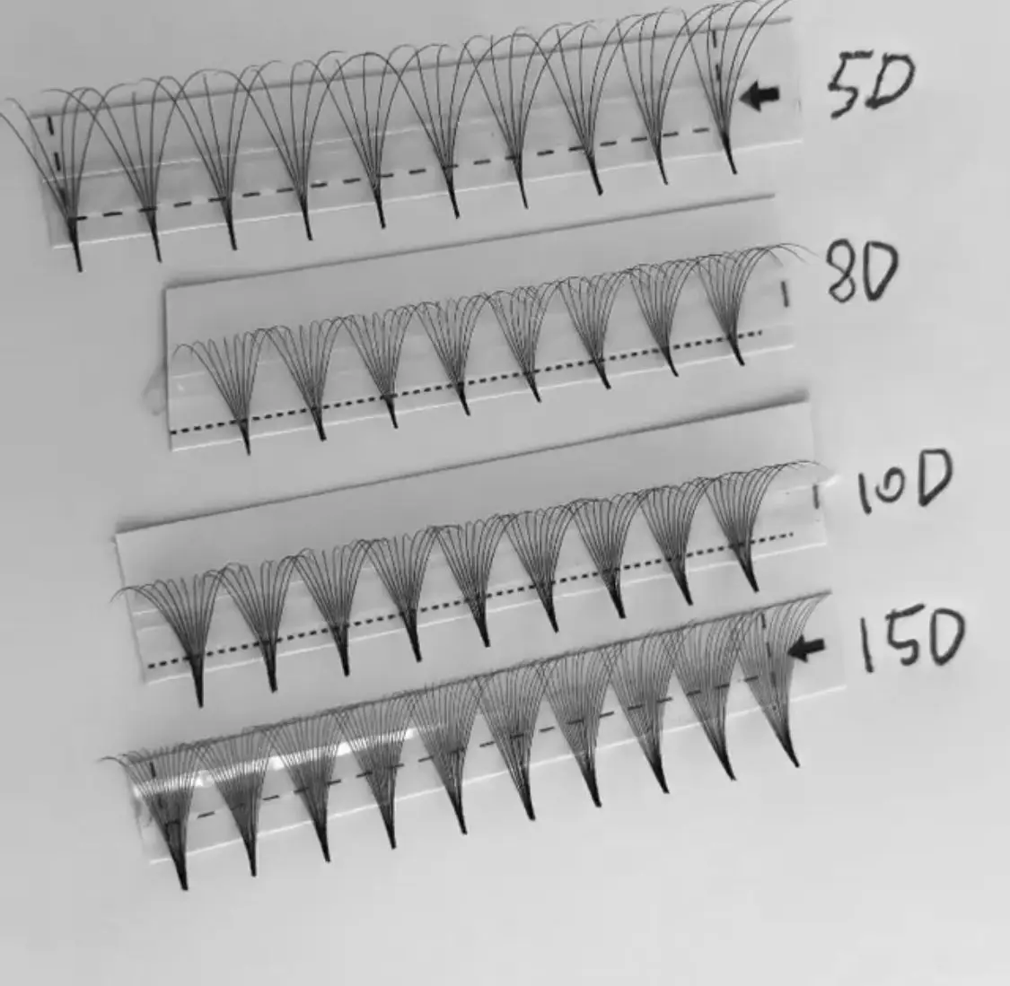 Готовые вееры для наращивания ресниц с острым основанием 3D 4D 5D 6D 8D 10D 12D готовые