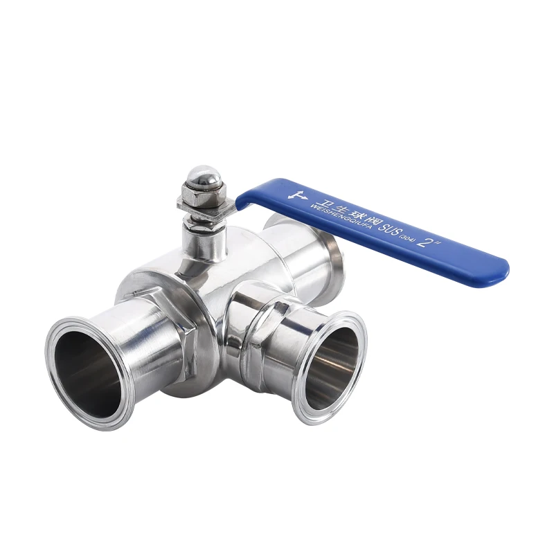 Quick-install Sanitary 3 Way Tri Clamp quick coupling Ball Valve 102mm