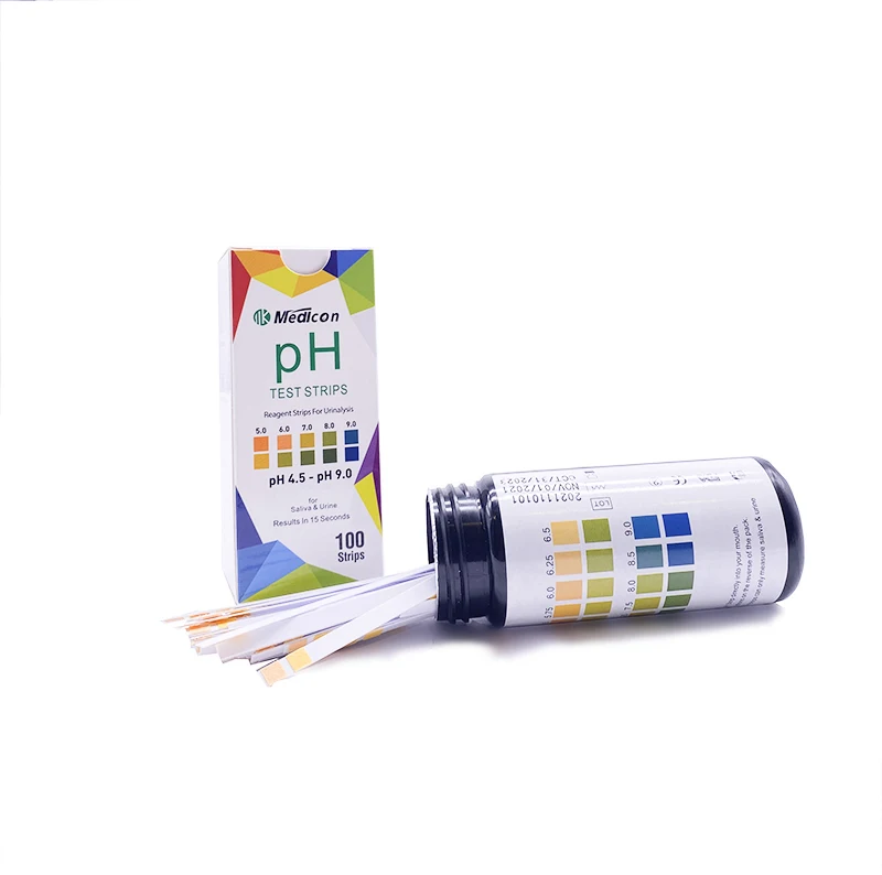 Rapid pH test strips 4.5-9.0 for urine and saliva easy to test
