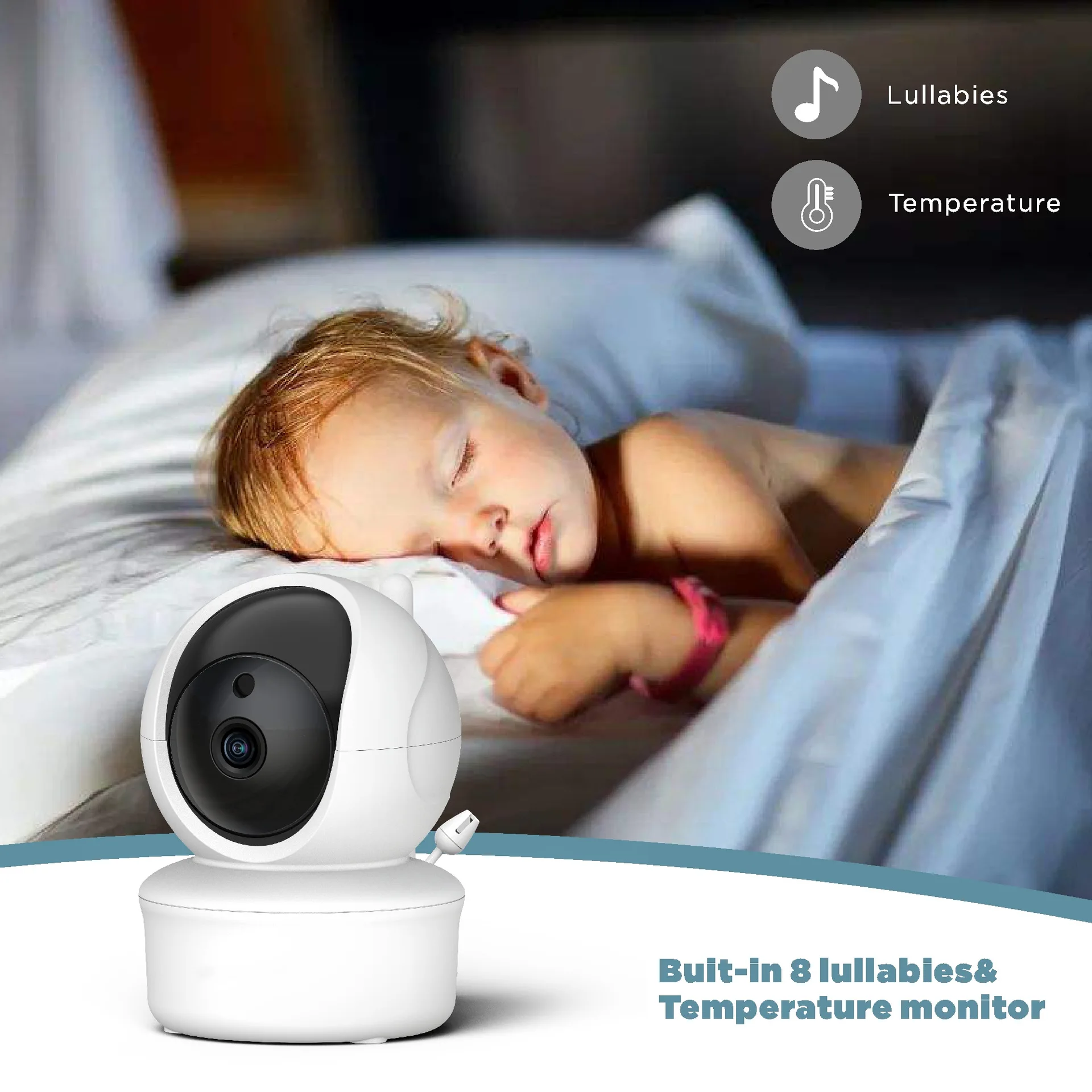 YIZHI 1280P HD 3.5Inch Screen Temperature With Cry Sound Detection Two Way Talk 2.4G Wireless Baby Phone Camera Baby Monitor