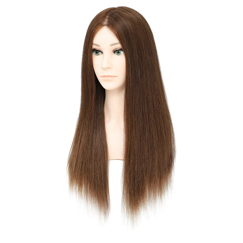 Brown Female Mannequin Head with 18 inch to 22 inch Human Hair Virgin Hair China Training Head for Hair Cut