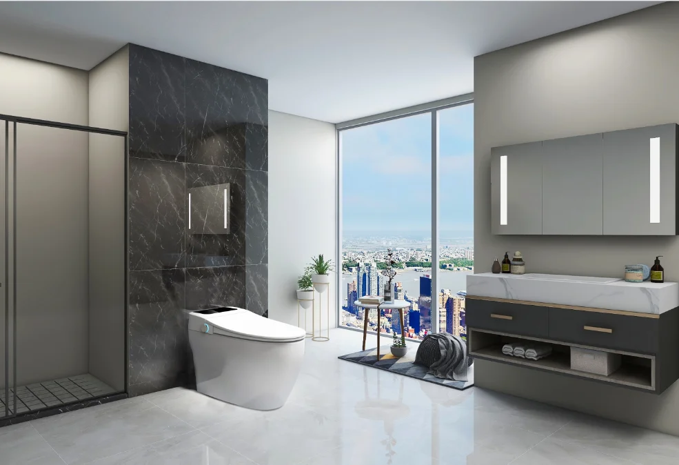 Sensor Open And Close Intelligent Toilet  Automatic Flushing One Pieces Female Washing Ceramic Smart Toilet Bidet