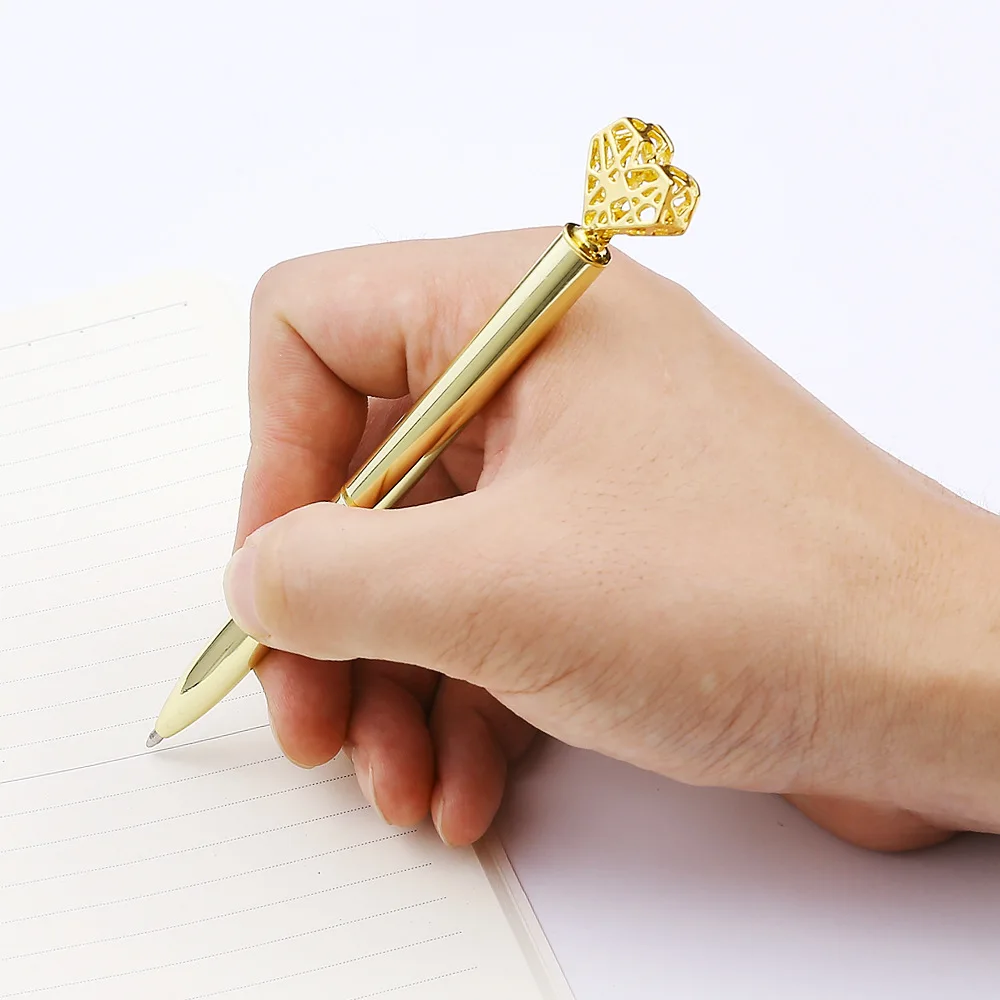 Latest trendy heart shape touch stylus  adorable  diamond  ballpoint pen for women girls coworkers