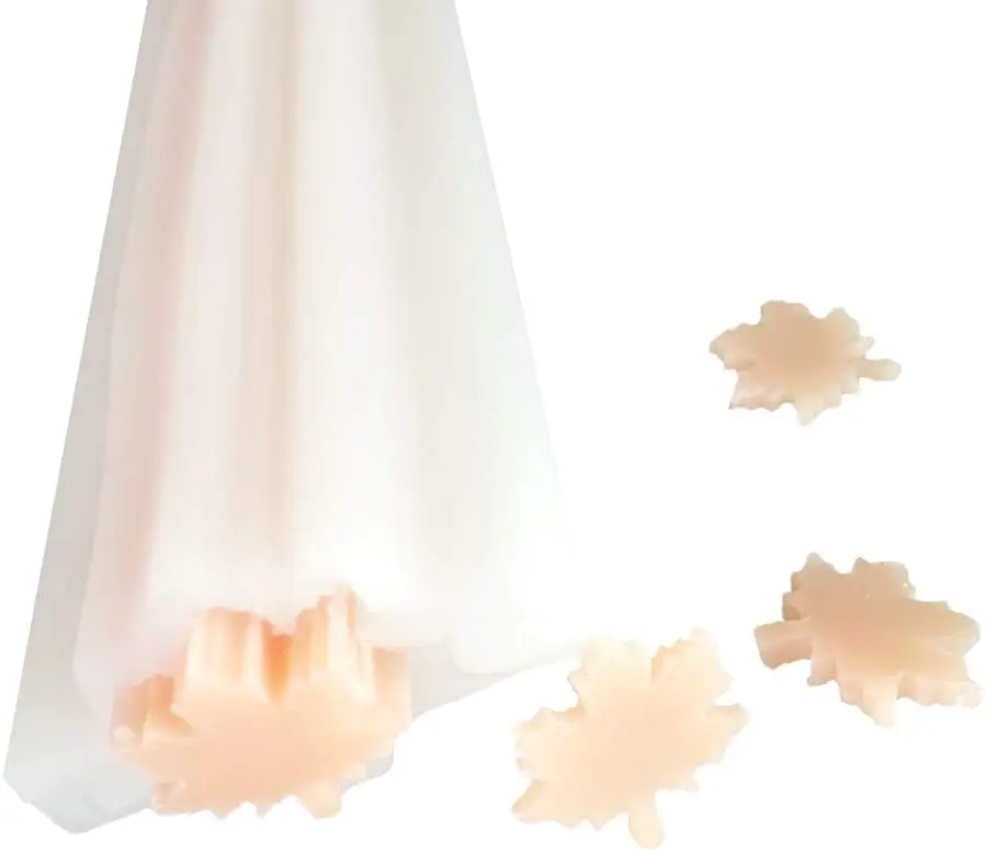 Maple Leave Tube Column Silicone Soap Candle Mold Embed Soap Making Supplies Silicone Mold for Soap