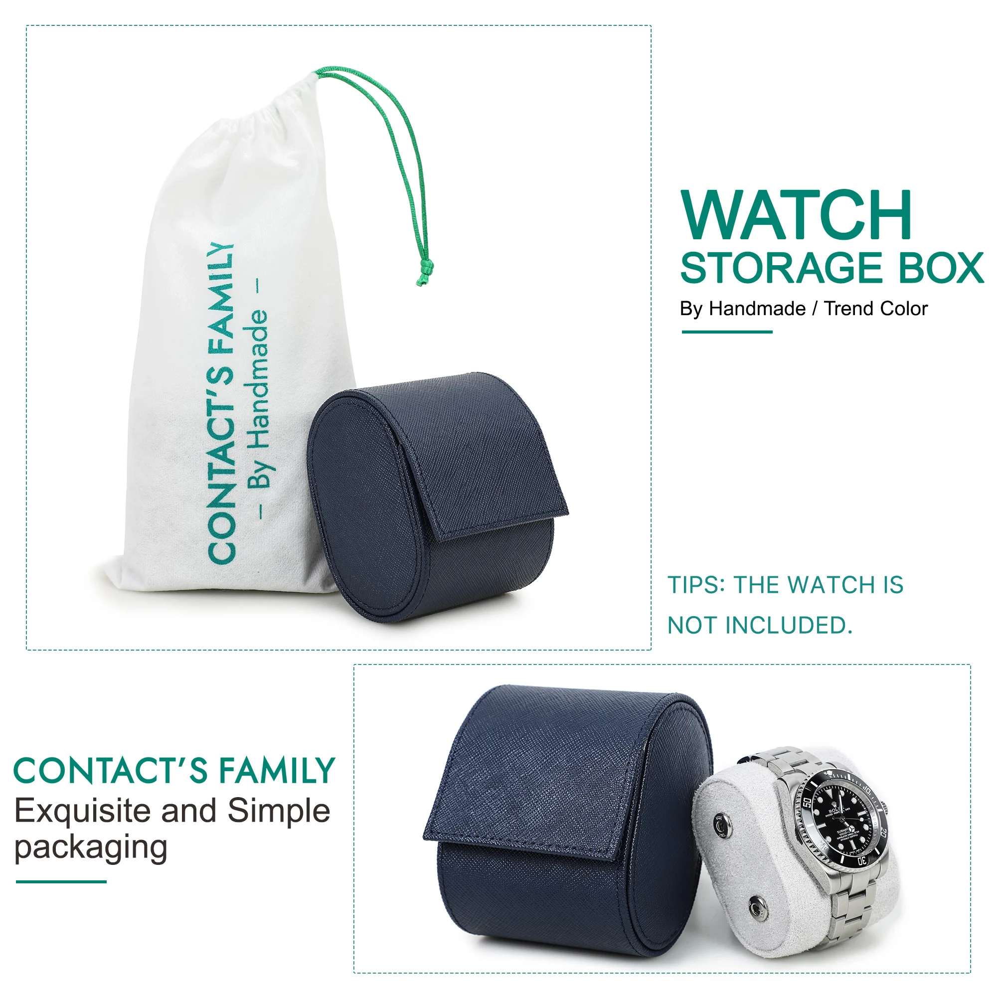 Custom Logo 1 2 3 4 5 6 8 Slots Luxury Watch Roll Box Saffiano Leather Watch Travel Case Display Organizer Packaging Storage Box