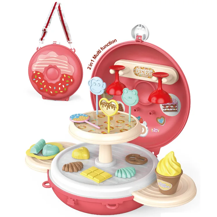Children Simulation Kitchen Toys Tableware Dessert Doctor Medical Tools Donuts Play House Small Schoolbag Messenger Bag Toys