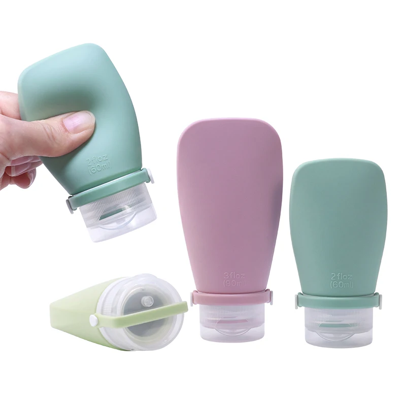 90ml/100ml Empty Leakproof Squeeze Airplane Silicone Travel Cosmetic Packaging Bottle Container Travel Set Kit for Liquid Travel