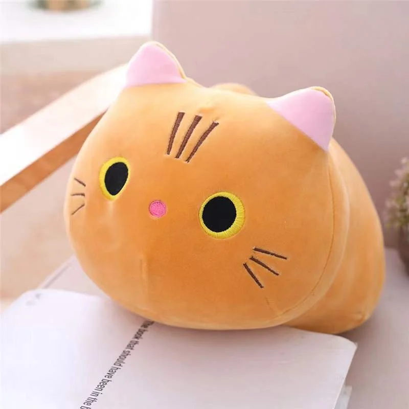 Cute and fat cat plush doll soft cute cat doll doll children soothing cylindrical pillow birthday gift