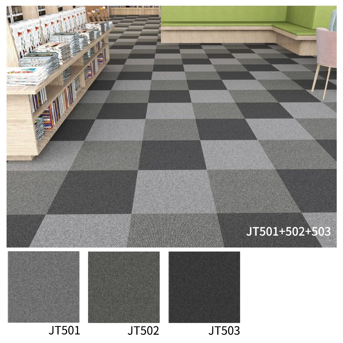 commercial tile mat fire rated carpet 60x60 carpet indoor black flooring office splicing carpet