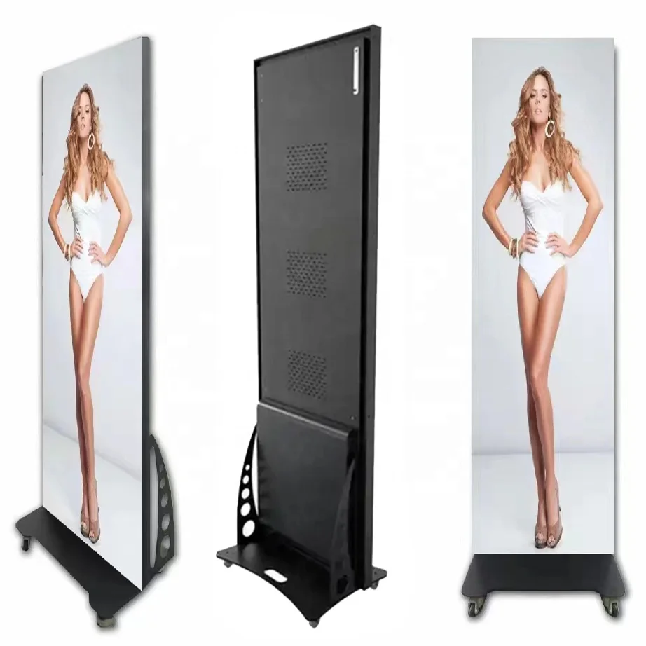 Popular Indoor full color led Poster Standing Screen P1.8  P2 p2.5 LED Mirror screen 4G wifi led Advertising Screen