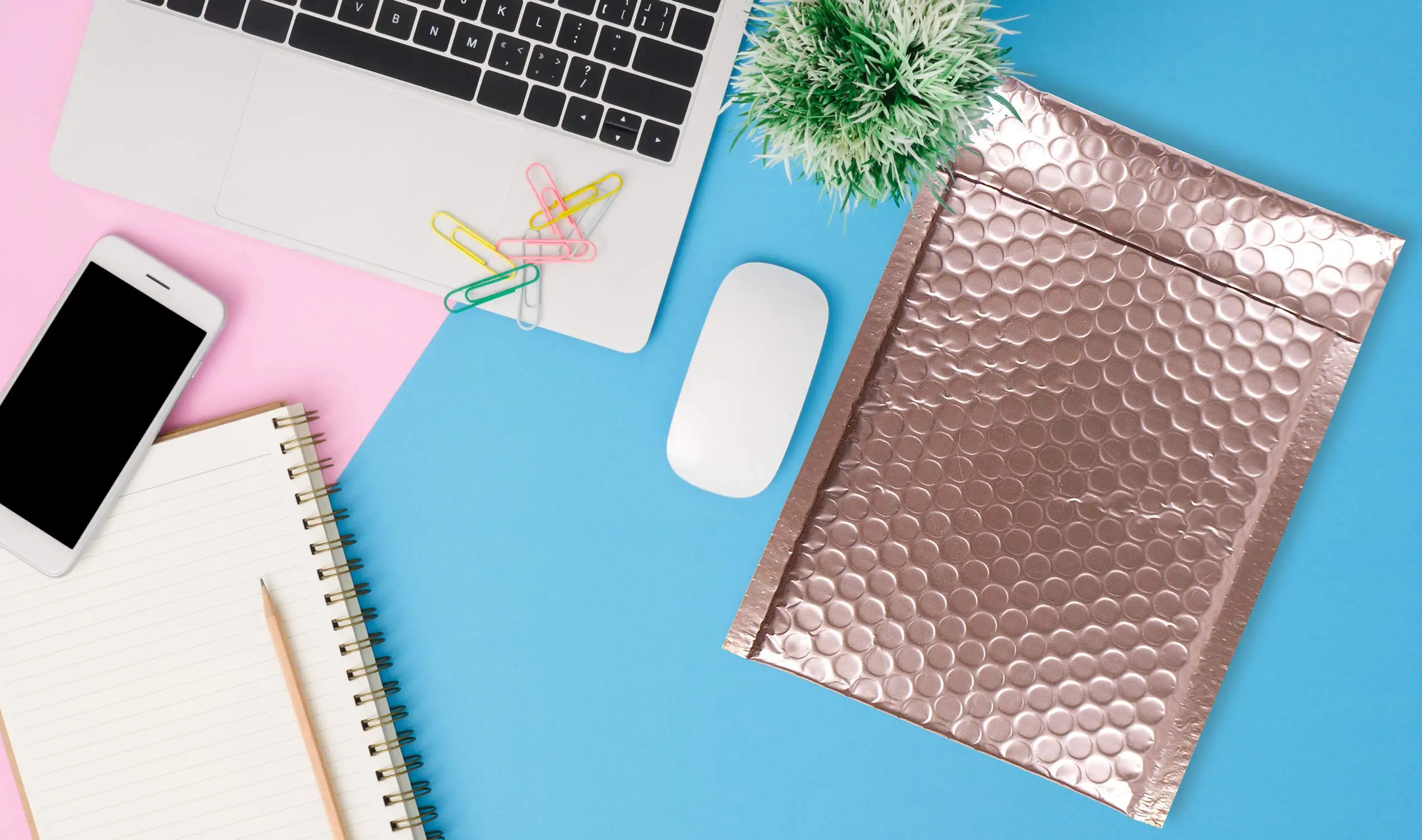 Metallic Foil Rose Gold Custom Logo Padded Bubble Envelopes Shipping Packaging Poly Bubble Mailer