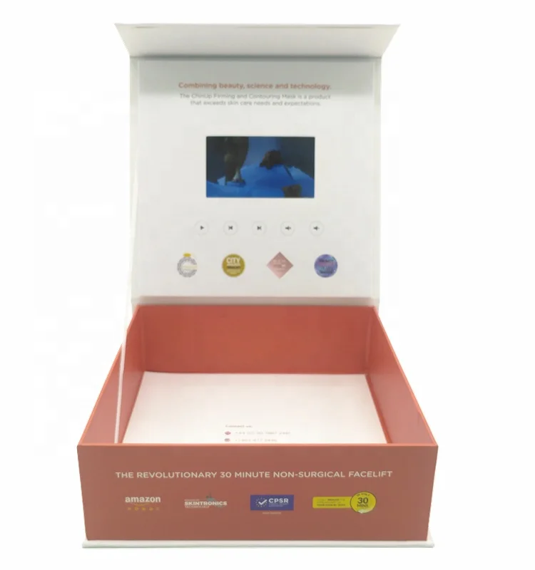 Luxurious Lcd Digital Screen Video Presentation Box for Gift Wedding Commerical