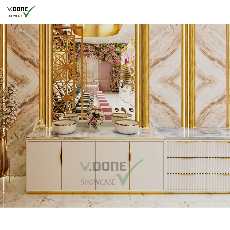 makeup display stand for shop interior design beauty store makeup light