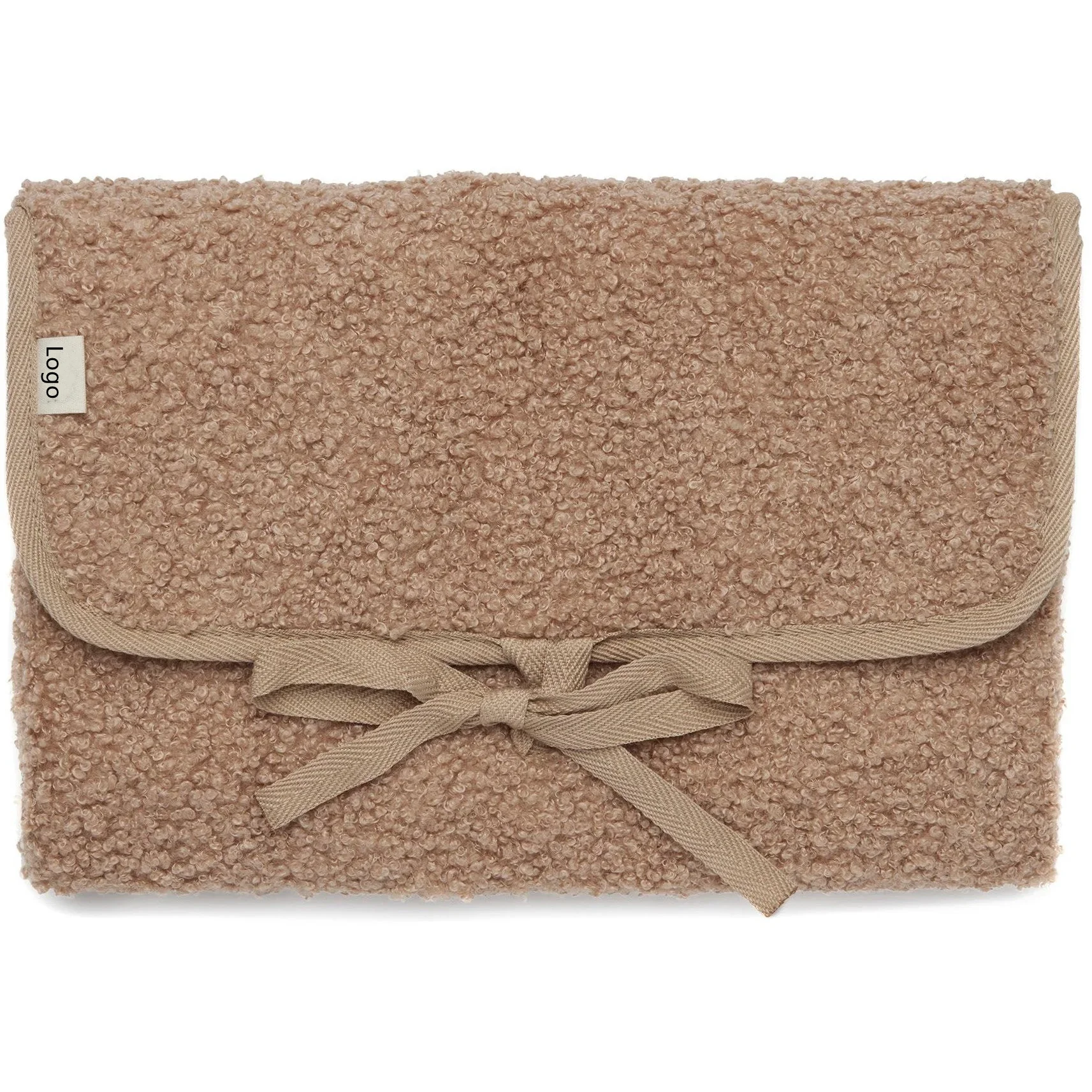 Custom Lightweight Outdoor Plush Sherpa Foldable Diaper Changing Mat Waterproof Baby Portable Changing Pad