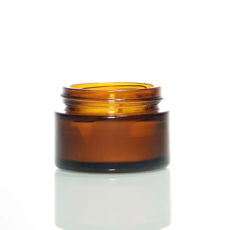 Factor Direct 2oz 4oz 8oz Amber Glass Candle Jar with Wooden Lids
