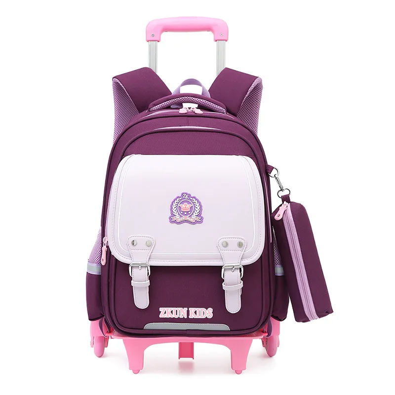 Hot Sale children school trolley bag wholesale Kids school bag with wheels