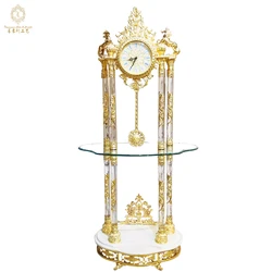 Classic Crystal Floor Clock Time Keeper Floor Clock Luxury Golden Standing Clock