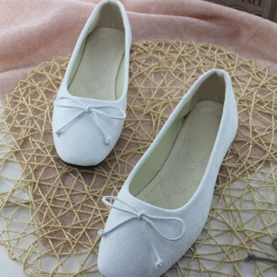 CLS019 korean branded butterfly knot campus casual fancy flat women shoes