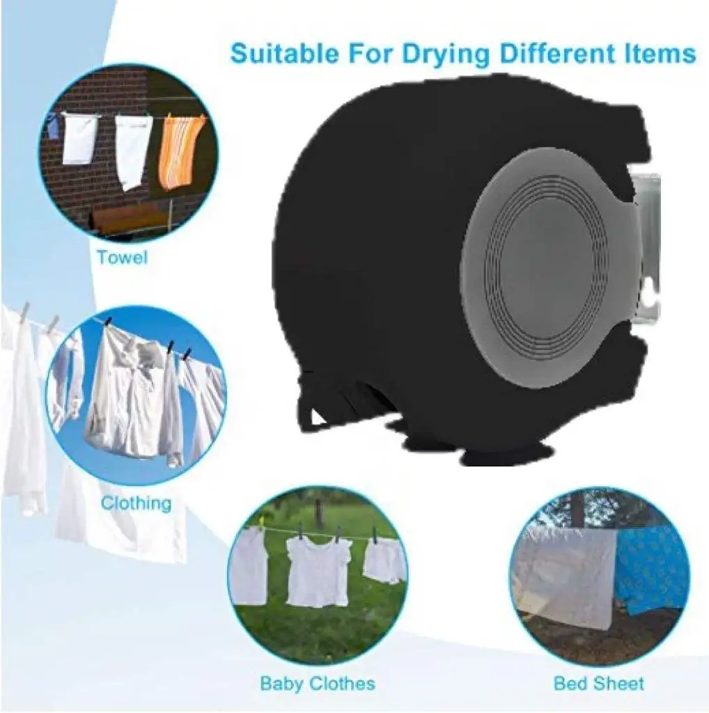 Double Retractable Washing Lines Heavy Duty Clothes Line Retractable Clothesline Rope for Indoor Outdoor Laundry Drying