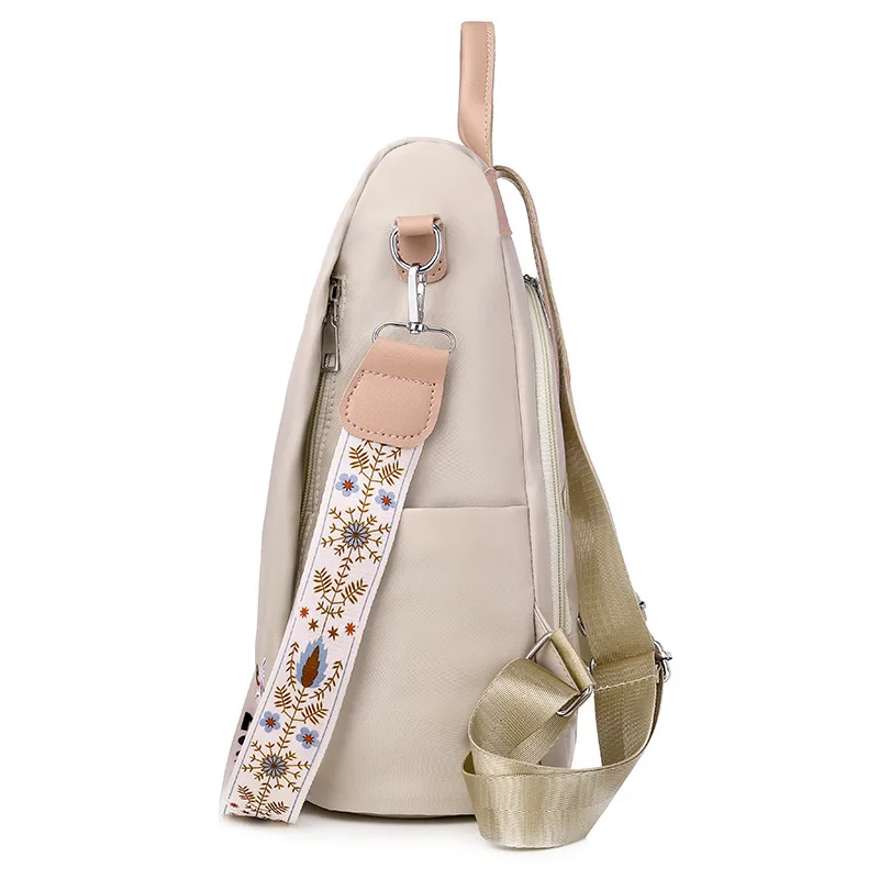 New Flower Embroidery Backpack Fashion Women Oxford Cloth Large Capacity Ladies Backpack Tote School Bags