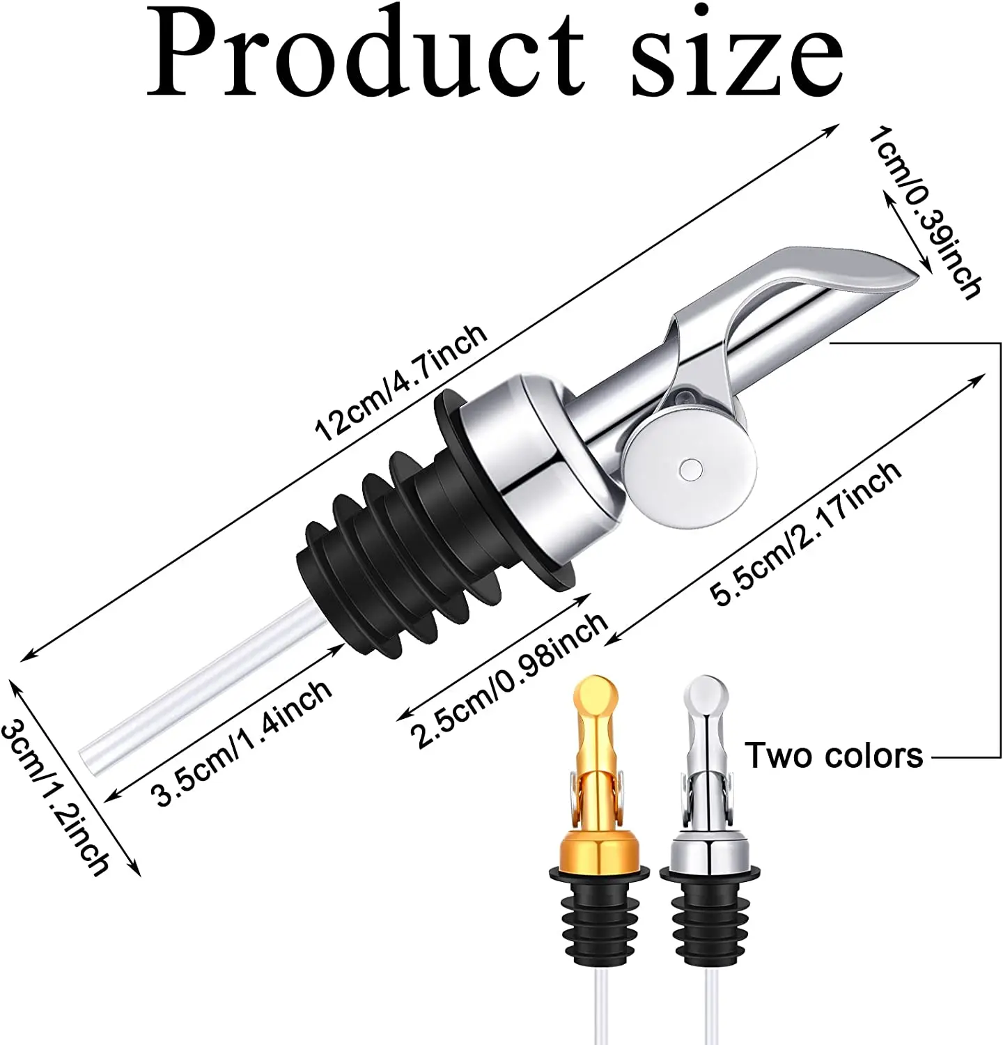 Liquor Olive Oil Pour Spout Shot Custom Bottle Red Whisky Gold Stainless Steel Wine Pourer