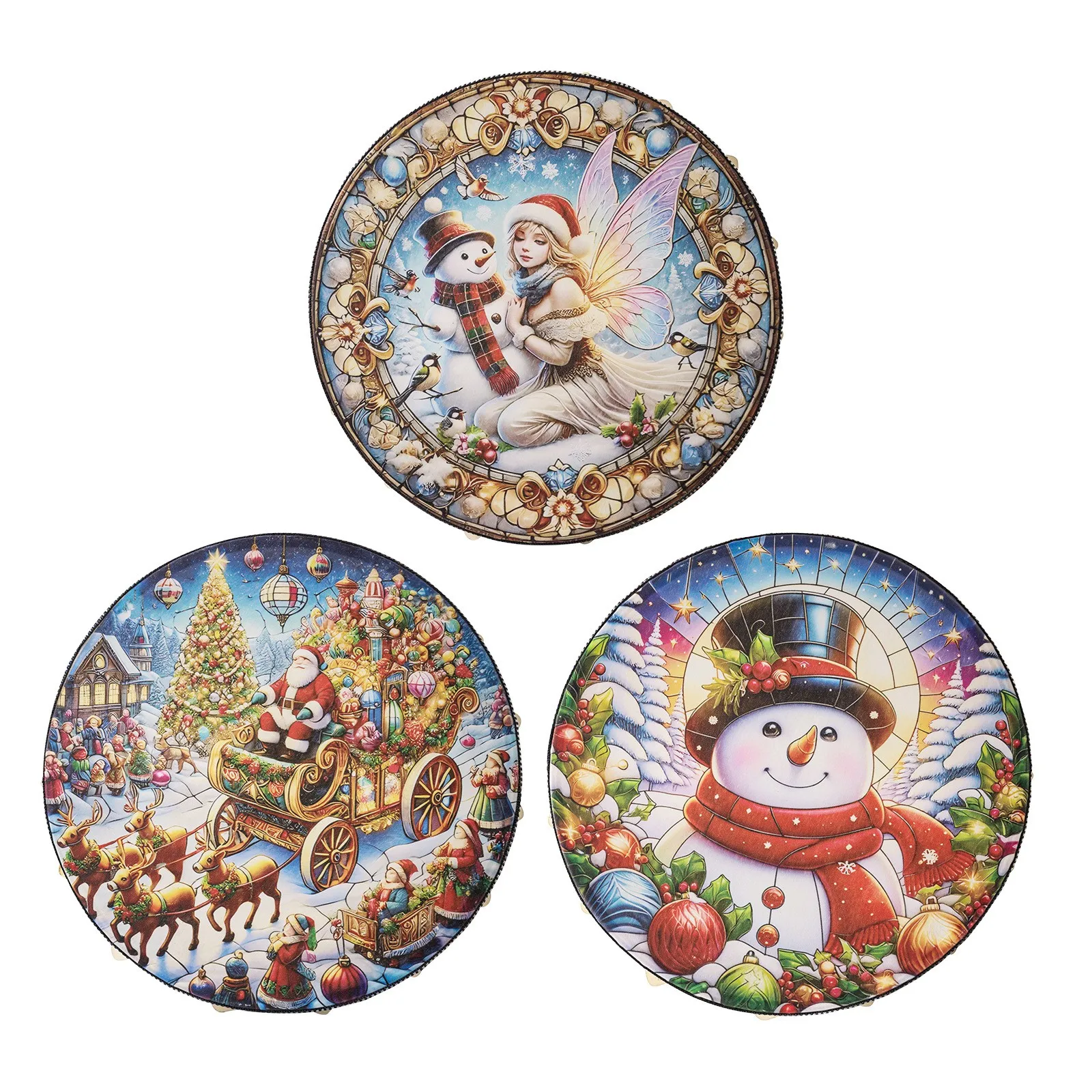 Christmas decoration atmosphere decorated with drumstick Snowman dolls drumming Santa Claus elk Musical Instruments drum hanging