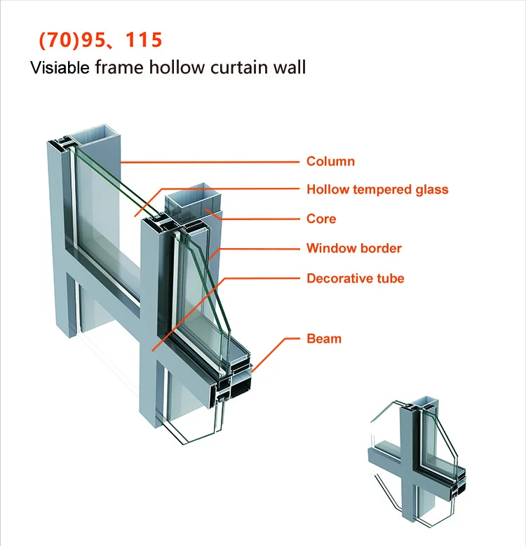 materials curtain wall brigh frame glass aluminum curtain wall systems