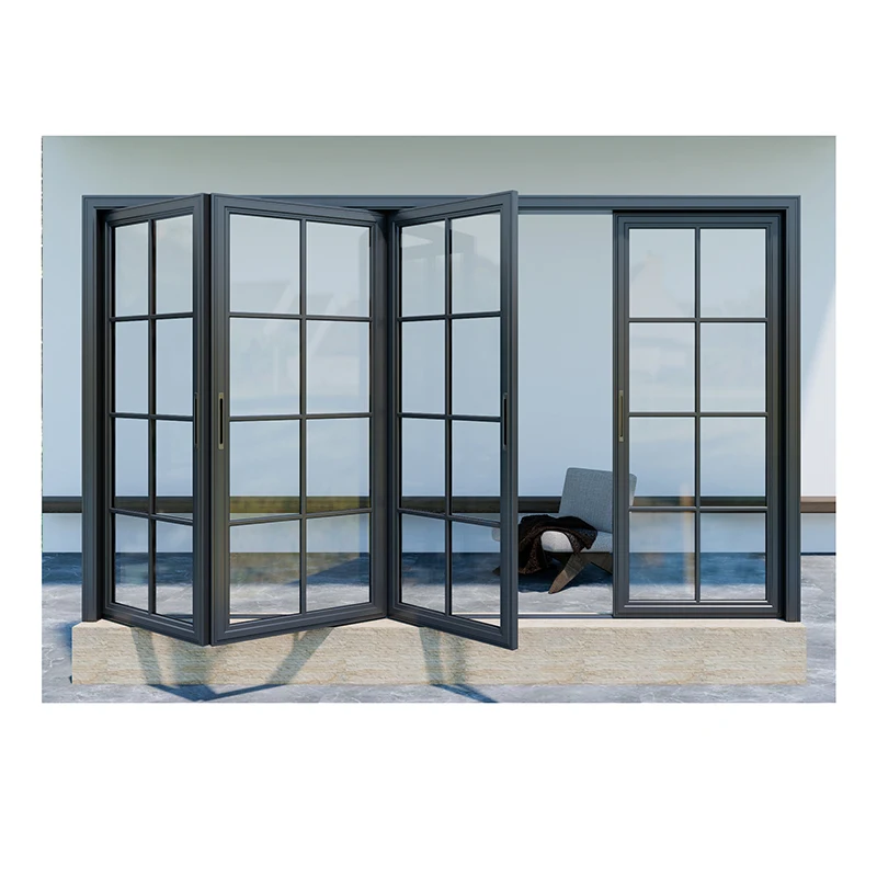 Hot Sale Commercial Household High Quality Left and Right Folding Window Wind Pressure Resistant Folding Windows