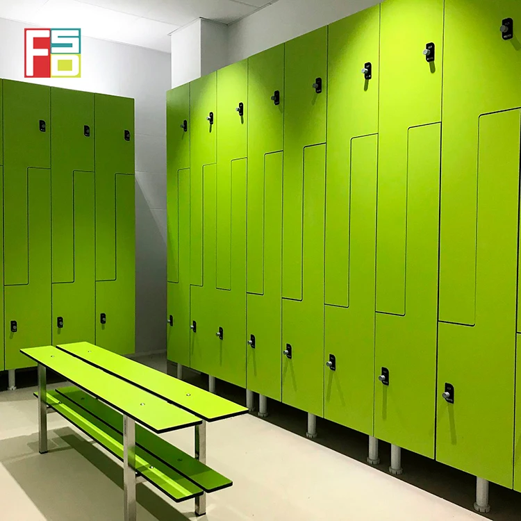 Factory direct sale luxury keyless changing room gym hpl locker supplier sport center z shape lockers