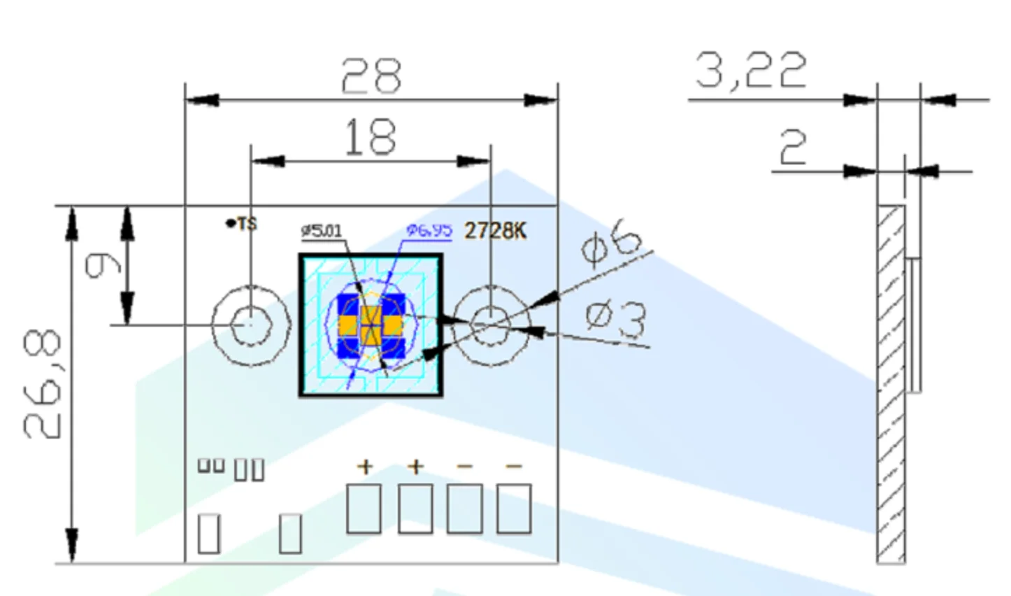 High Power 160W Blue & White Dual Color COB for Fishing Light