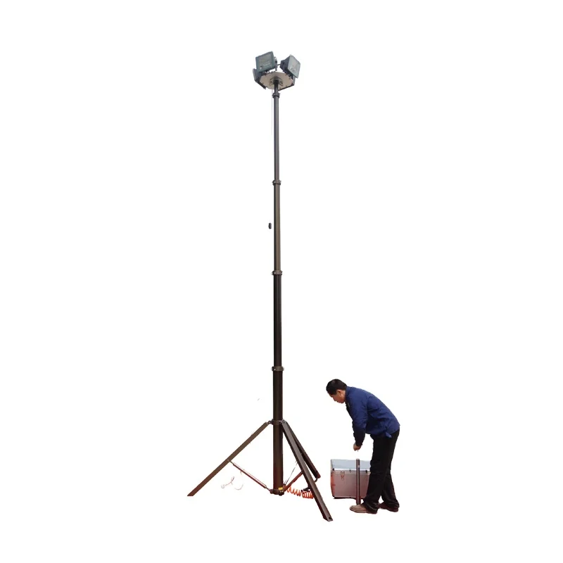 mobile towers 6 meters LED vehicle emergency lighting pole trailer mounted mobile Pneumatic Telescopic mast