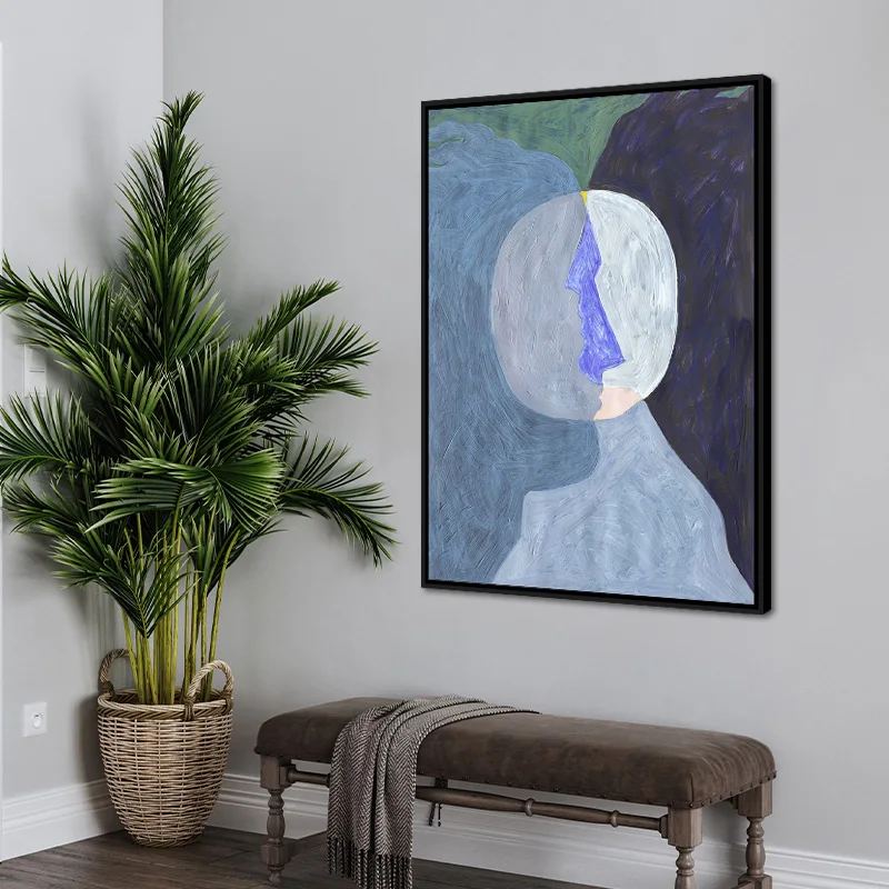 Oil Handpainting Abstract Man Woman Looking Paint 3D Effect Canvas Art for Home Wall Decoration