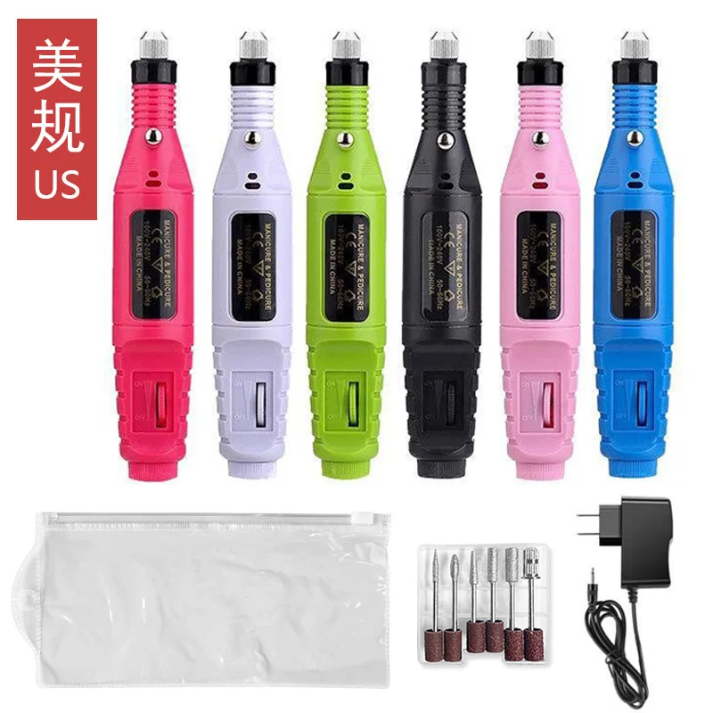 Professional Electric Nail Drill Machine 7 Colors Electric Nail Sander Electric Manicure Tool Nail Drill Machine With Bits Set