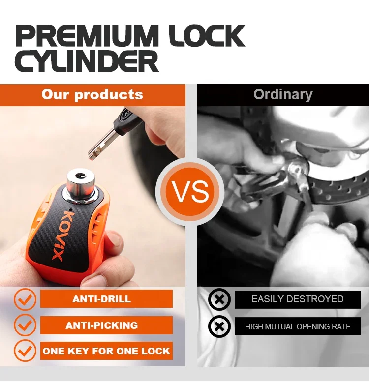 Outdoor Durable Mini Alarm Lock 120dB Anti-theft Motorcycle Electric Scooter Accessories Anti Theft Disc Brake Lock