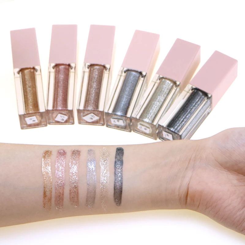 New Design Natural Cool Smokey Eye Makeup Pigmented  Waterproof Sparkle Liquid Glitter Eyeshadow