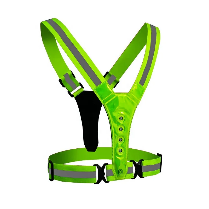 LED Reflective Running Vest, High Visibility Warning Lights for Runners, Safety Night Running, Walking, Cycling, Biking