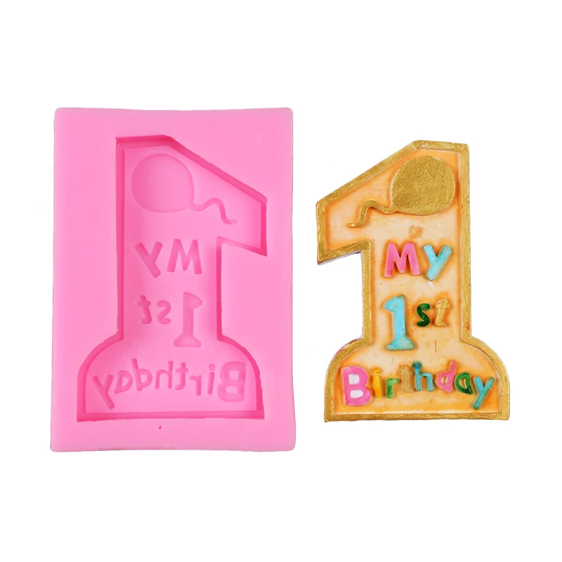 
Number Shape Customized Baby Birthday One Year Silicone Mould 3D Fondant Cake Decoration Tools Candle Candy Soap Mold 