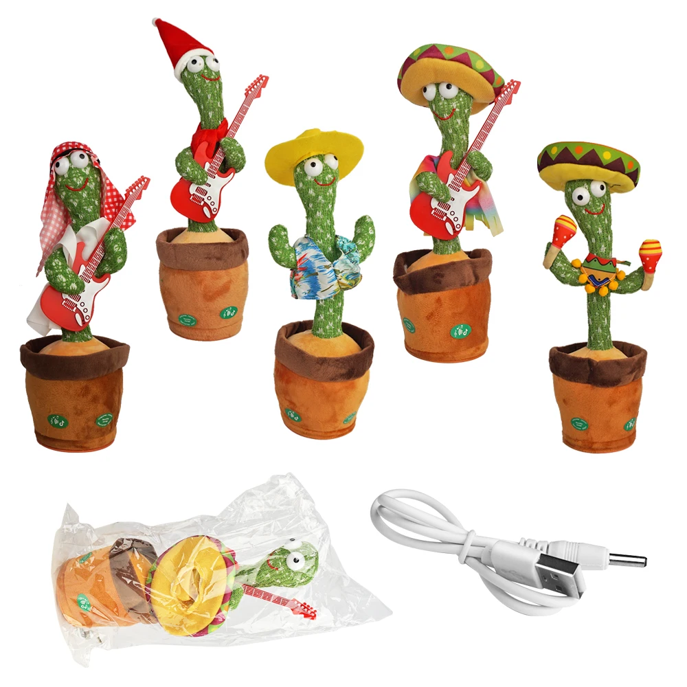 Talking Singing Dancing Cactus Toys Bailarin Recording Plush Toy Electric Dancing Cactus