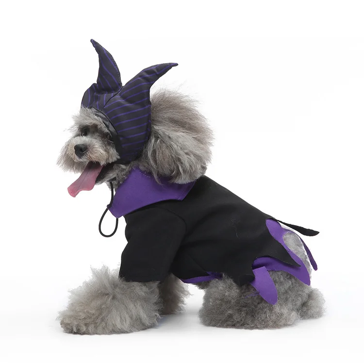 2024 New Halloween Pet Items Star moon patterns printing witch cloak festival pet halloween costume