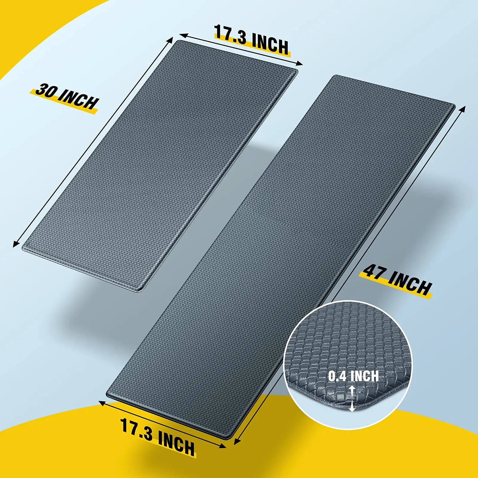 Сверхпрочный коврик резиновый напольный ковер Придверный стоячий Комфортный для дома и офиса ПВХ противоутомительный кухонный