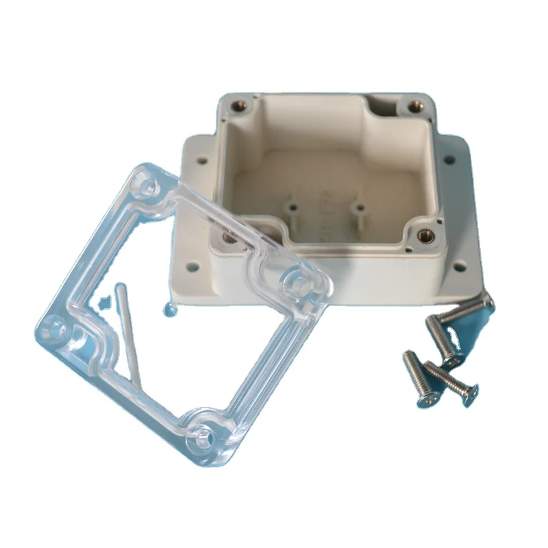 JHASB101 65*58*35*mm Screw type top transparent cover mounting waterproof junction box with ear IP65 outdoor plastic enclosure