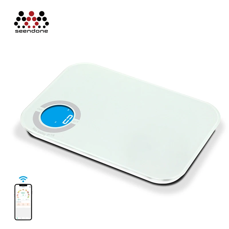 5000g max d1g Wireless Digital Home Food Glass Top Calorie Counter Led Kitchen Scale